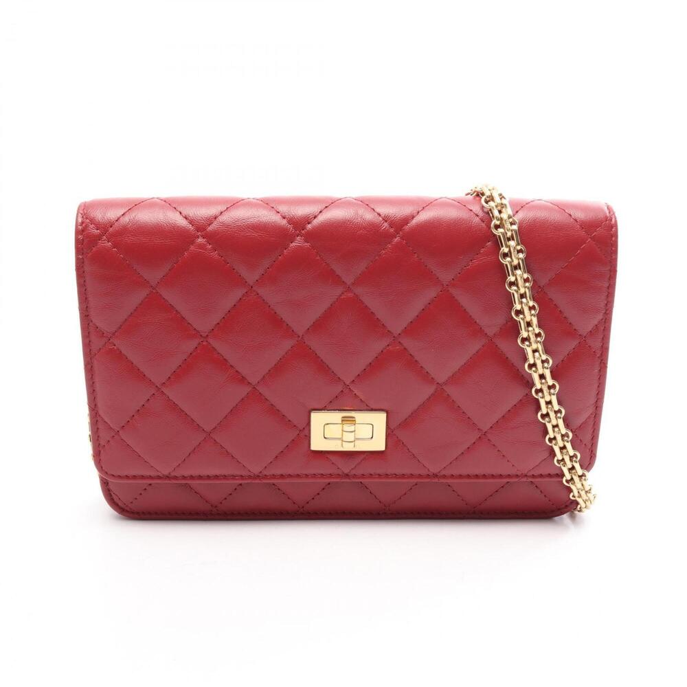Chanel 2.55 Matelassé Shoulder Bag/Handbag, Calfskin Leather, Women's, Red